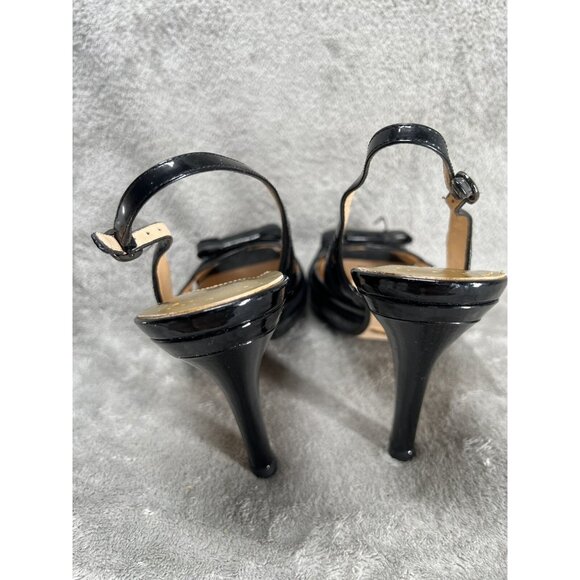 Cole Haan NikeAir Black LEATHER Slingback 4.5" Heels Woman’s US 9.5 Open Toe - Picture 9 of 13